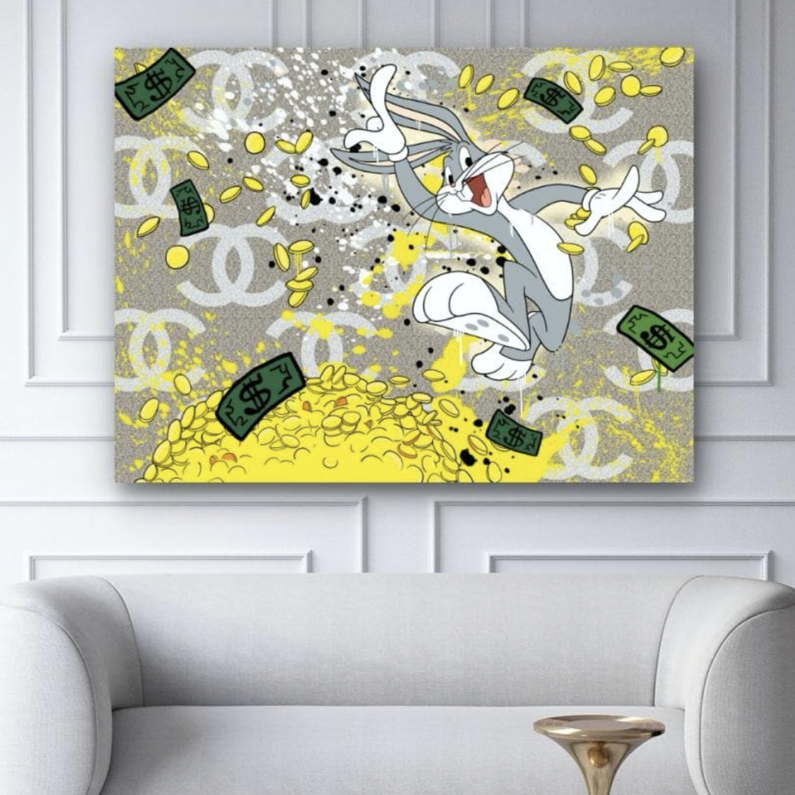Schilderij Bugs in the Money (Canvas)